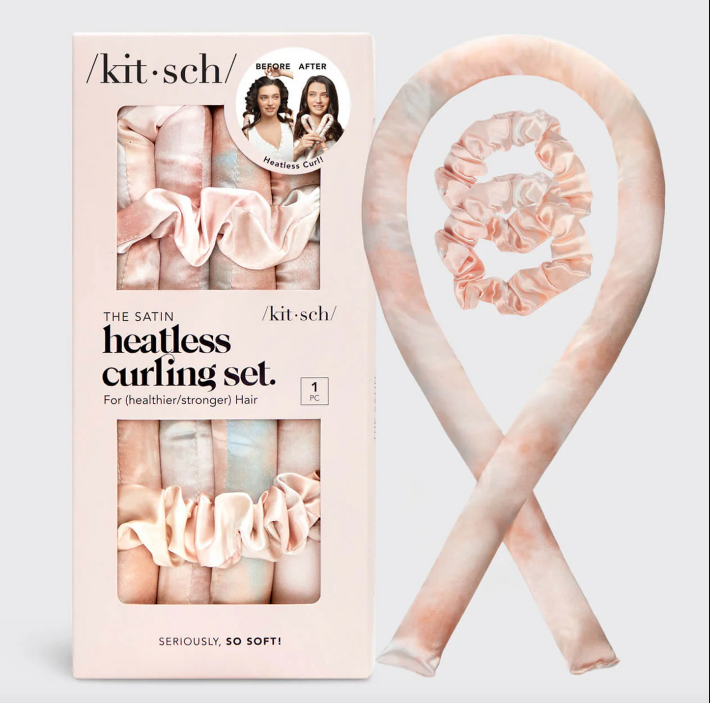 Satin Heatless Curling Set - Sunset Tie Dye