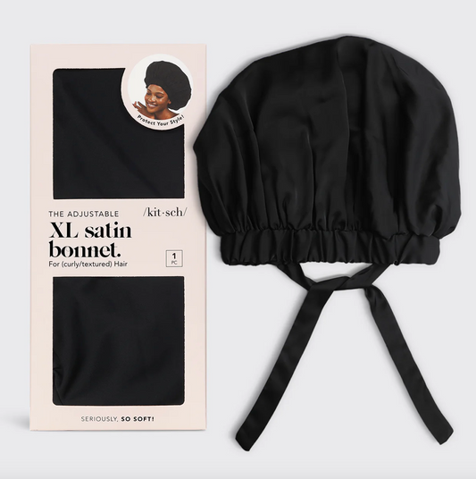 Black Satin Sleep Bonnet